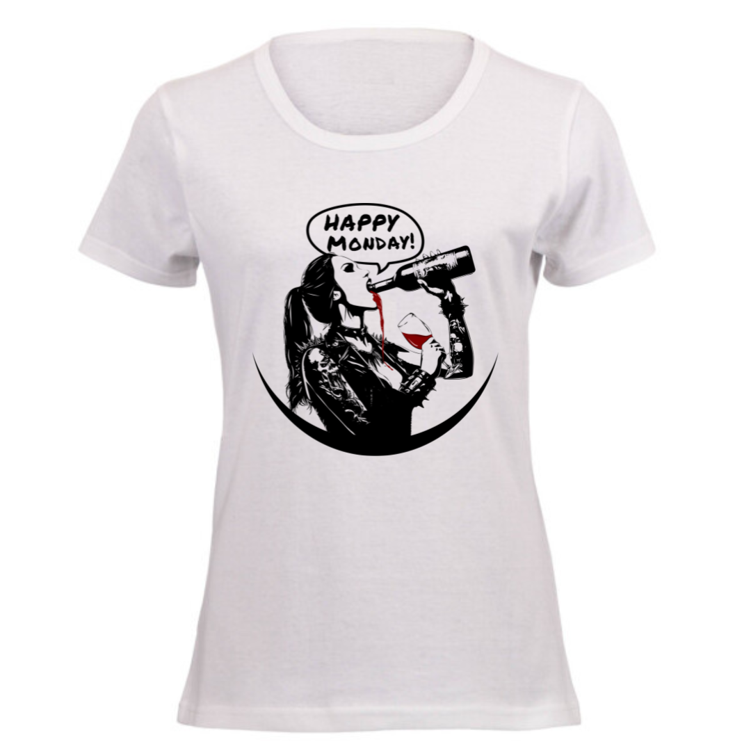 Happy Monday - Ladies Fitted T-Shirt