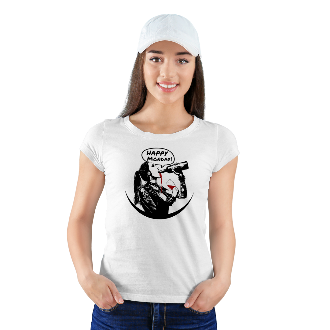 Happy Monday - Ladies Fitted T-Shirt