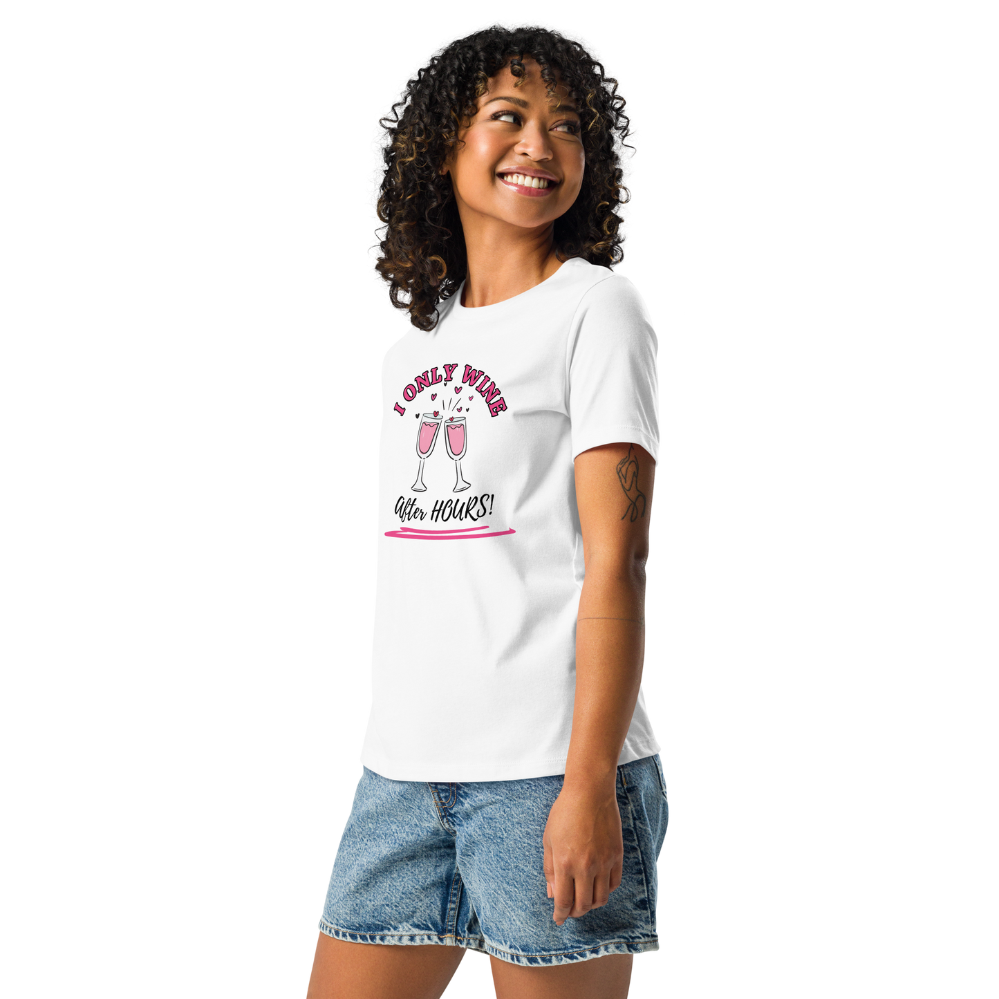 I Only Wine - Ladies Fitted T-Shirt