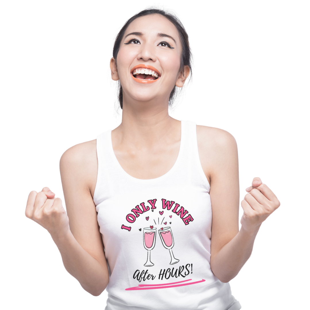 I Only Wine - Ladies Racerback Tank