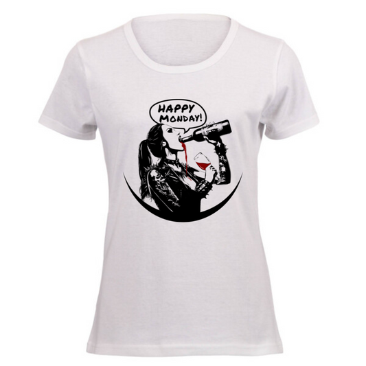 Happy Monday - Ladies Fitted T-Shirt