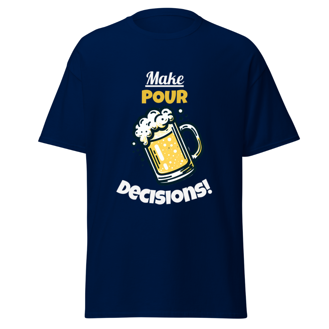 Navy Blue Pour Decisions Printed T-Shirt South Africa